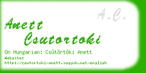 anett csutortoki business card